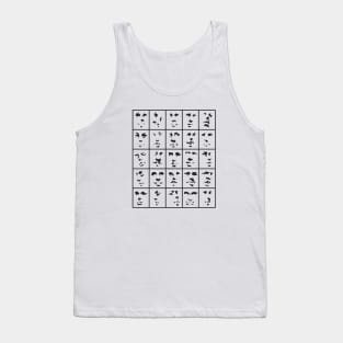 Shadow Shapes of Faces in a Grid Tank Top